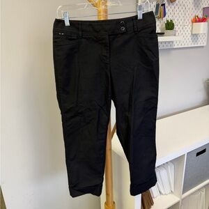 White House Black Market Perfect Form Slim Ankle Black Trouser Size 6